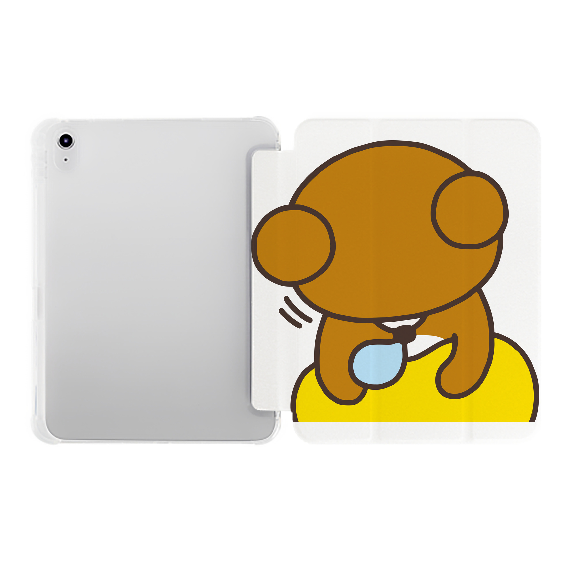 （画像用） リラックマ リラックマ キイロイトリ Rilakkuma Korilakkuma Kiiroitori IPad ケース ペン収納付き 三つ折りスタンド PUレザー×シリコン 対応機種9.5/10.5/10.9インチ